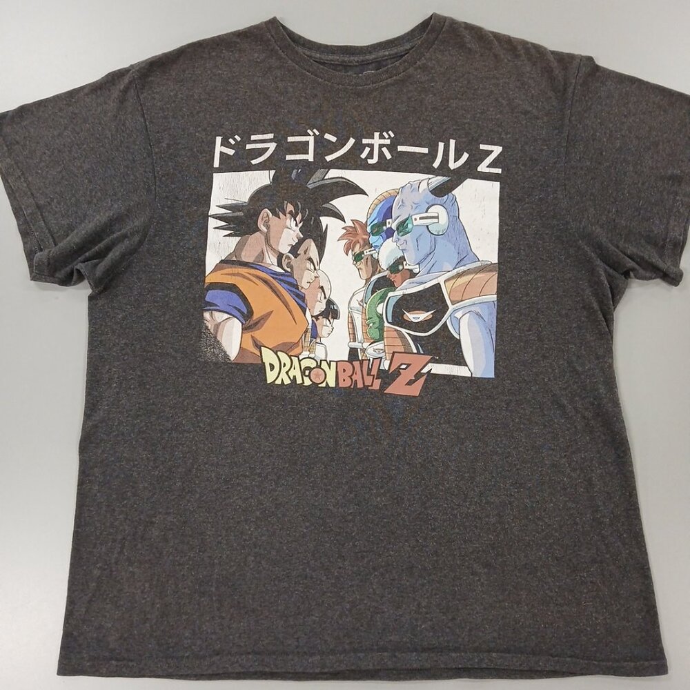 Men's Dragonball Z Graphic Gray Short LG Sleeve T-Shirt Bird Studio- Shueisha